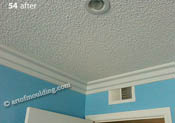 aqua room with crown moulding